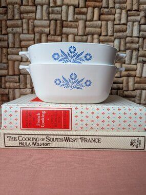 CorningWare Blue Cornflower P-1-B and P-1 1/2-B Vintage Casserole Dishes